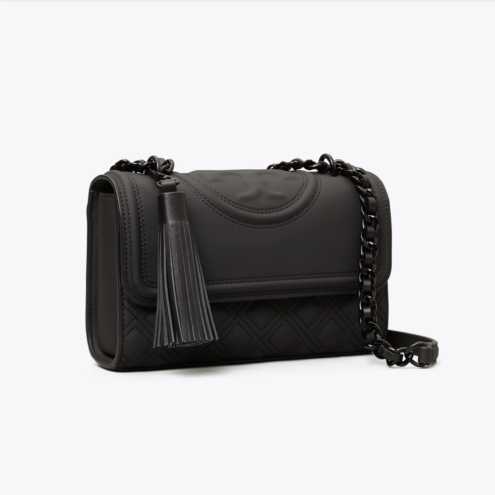 Matte black Tory Burch Fleming mini